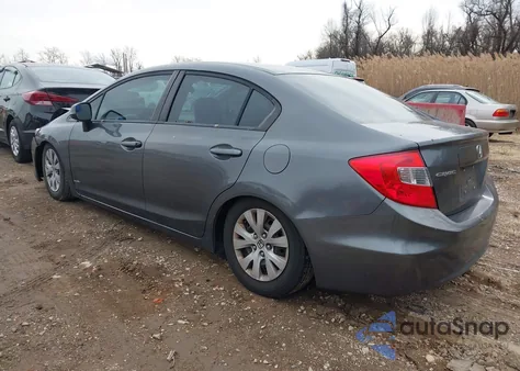 2012 Honda Civic Lx z USA, uszkodzony, nr VIN 2HGFB2F54CH330535